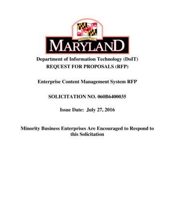 Enterprise Content Management System RFP - DoIT
