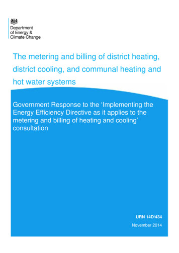 The Metering And Billing Of District Heating, District Cooling, And .