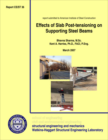 Effects Of Slab Post Tensioning On Supporting Steel Beams