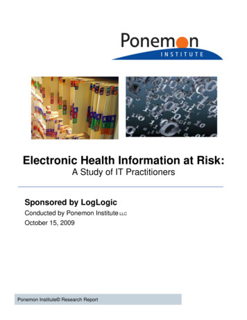 Electronic Health Information At Risk - Ponemon Institute