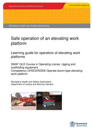 Safe Operation Of An Elevating Work Platform - Learning Guide For .