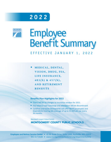 Employee Benefit Summary - Montgomery County Public Schools