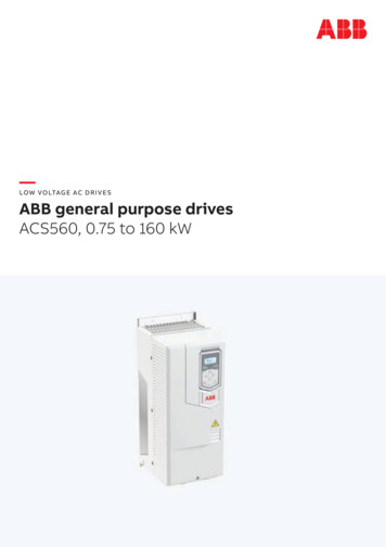 LOW VOLTAGE AC DRIVES ABB General Purpose Drives ACS560, 0.75 To 160 KW