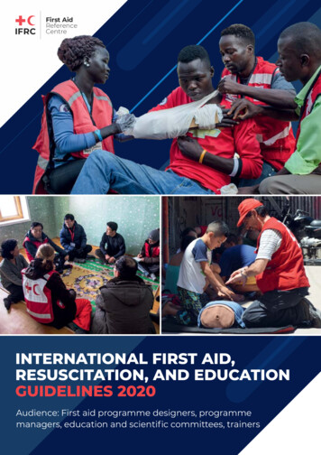 International First Aid, Resuscitation, And Education Guidelines 2020