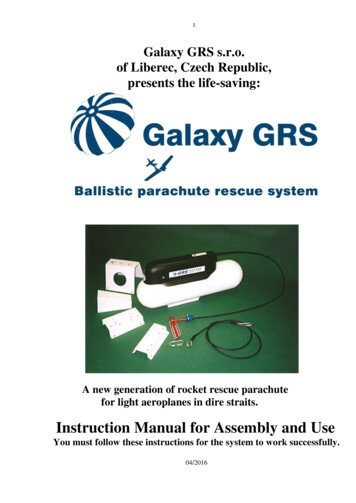 MANUAL FOR ASSEMBLY AND USE - GALAXY GRS S.r.o.