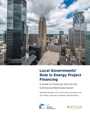 Local Governments' Role In Energy Project Financing