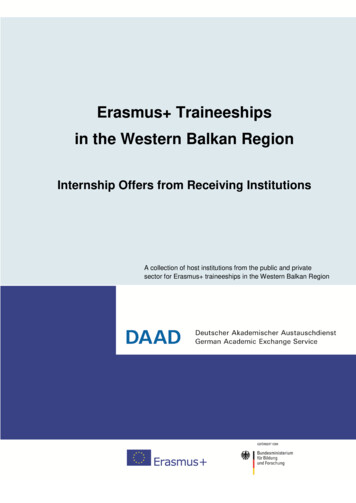 Erasmus Traineeships In The Western Balkan Region