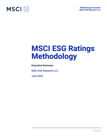 MSCI ESG Ratings Methodology