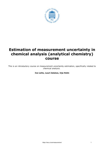 Estimation Of Measurement Uncertainty In Chemical Analysis . - Ut