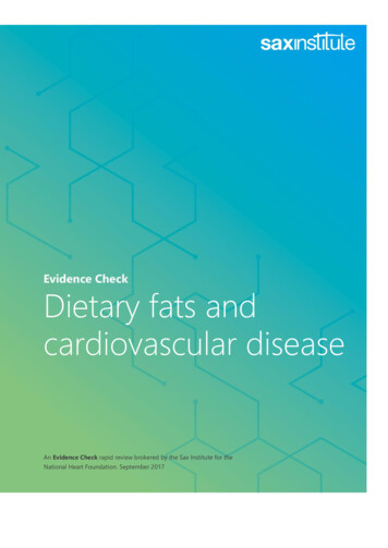 Dietary Fats And Cardiovascular Disease Outcomes - Heart Foundation
