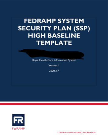 Fedrampsystem Securityplan(Ssp) Highbaseline Template