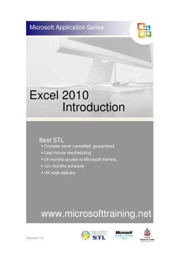 Excel 2010 Introduction - Stl-training.co.uk