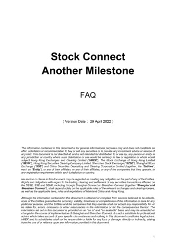 Stock Connect Another Milestone - HKEX