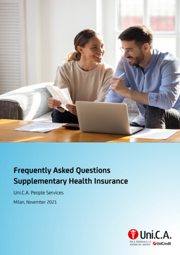 Frequently Asked Questions Supplementary Health Insurance