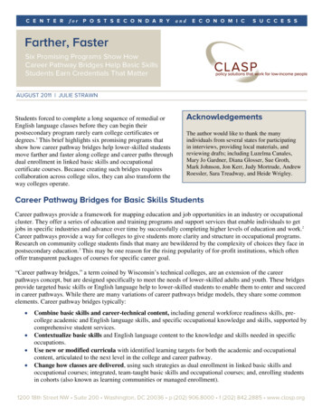 ―Career Pathway Bridges A Term Coined By Wisconsin's . - CLASP
