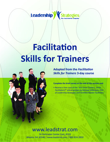 Facilitation Skills For Trainers - Leadership Strategies