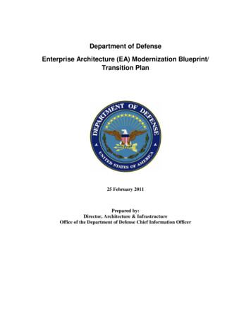 Department Of Defense Enterprise Architecture (EA) Modernization .