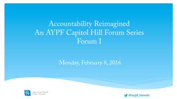 Accountability Reimagined An AYPF Capitol Hill Forum Series Forum I
