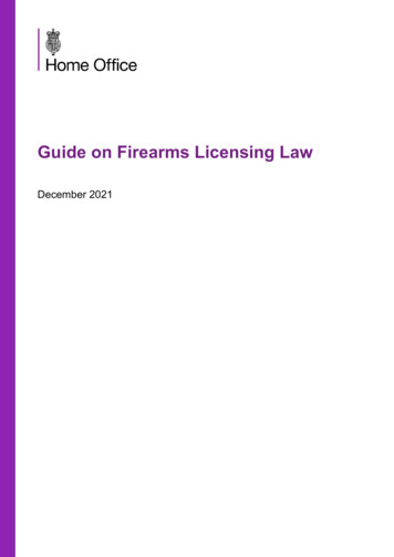 Guide On Firearms Licensing Law - GOV.UK