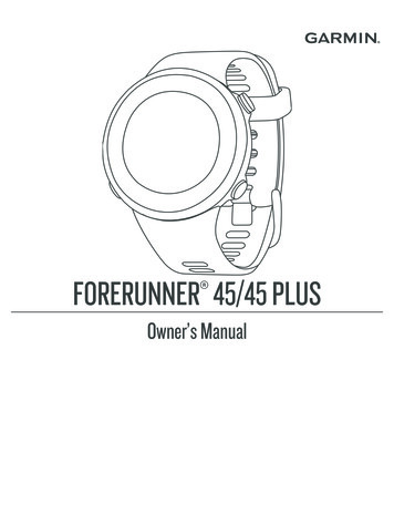 FORERUNNER Owner's Manual 45/45 PLUS - Garmin
