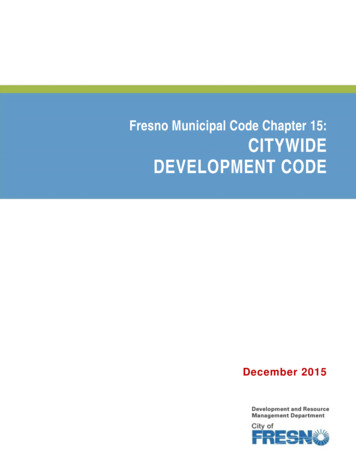 Fresno Municipal Code Chapter 15: CITYWIDE DEVELOPMENT CODE