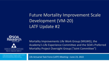 Future Mortality Improvement Scale Development (VM-20) LATF Update #2