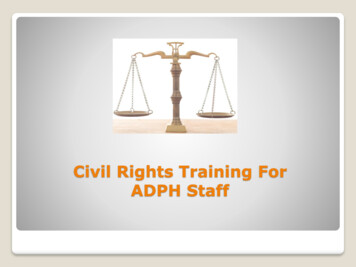 Civil Rights Training For DHS Staff - Adph 