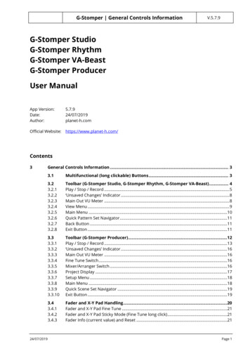 G-Stomper User Manual General Controls Information - PLANET-H 