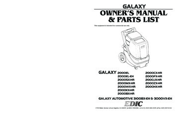 Galaxy Owner'S Manual & Parts List - Edic