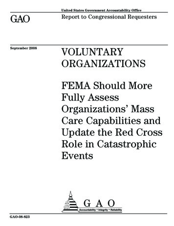 GAO-08-823 Voluntary Organizations: FEMA Should More Fully Assess .