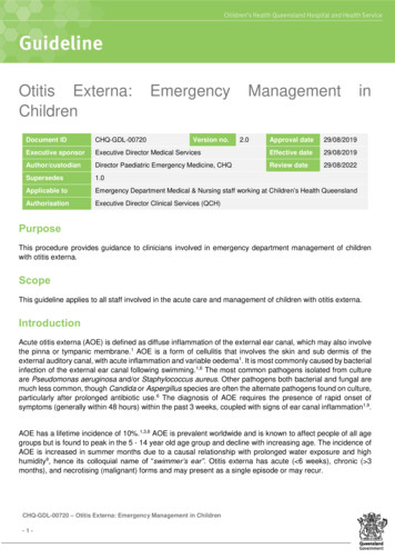 Otitis Externa: Emergency Management In Children