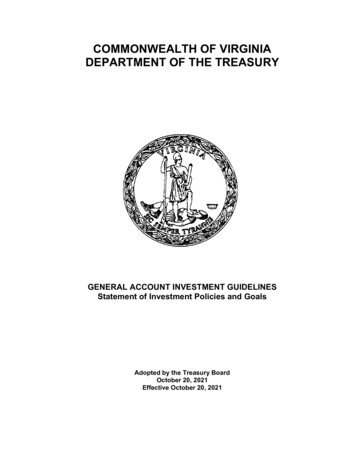 Commonwealth Of Virginia Department Of The Treasury
