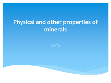 Chemical And Physical Properties Of Minerals - KSU