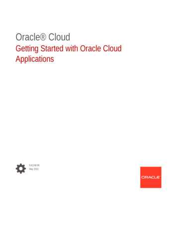 Getting Started With Oracle Cloud Applications