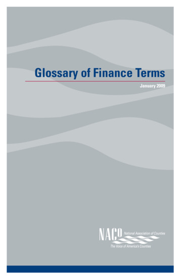 Glossary Of Finance Terms - NACo
