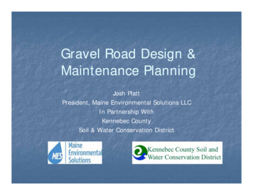 Gravel Road Design & Maintenance Planning