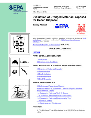 Evaluation Of Dredged Material Proposed For Ocean Disposal (Green Book)