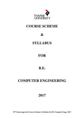 Course Scheme Syllabus For B.e. Computer Engineering 2017