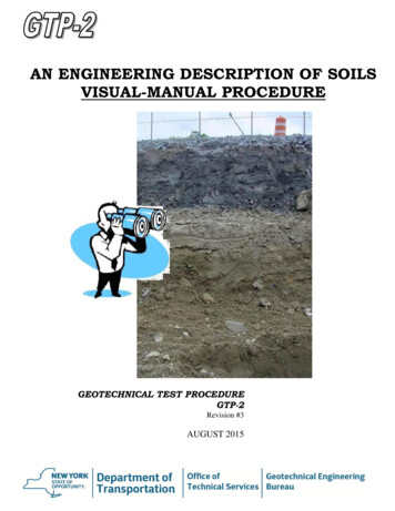 An Engineering Description Of Soils Visual-manual Procedure