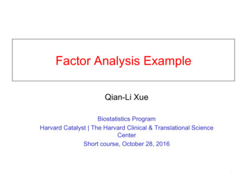 Factor Analysis Example - Harvard University