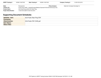 Supporting Document Schedules - Pennsylvania Insurance Department