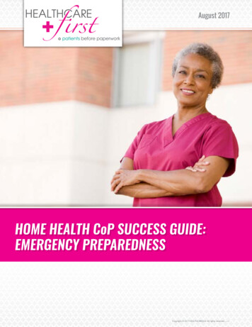 HOME HEALTH CoP SUCCESS GUIDE: EMERGENCY PREPAREDNESS - HEALTHCAREfirst