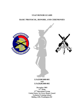 USAF HONOR GUARD BASIC PROTOCOL, HONORS, AND CEREMONIES - US History