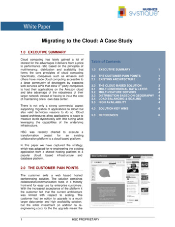 Migrating To Migrating To The Cloud: A Case Study - Hsc 