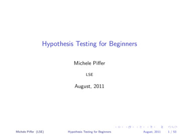 Hypothesis Testing For Beginners - LSE