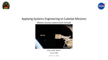 Applying Systems Engineering To CubeSat Missions - NASA