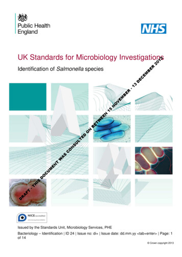 UK Standards For Microbiology Investigations