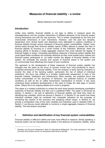 Measures Of Financial Stability - A Review - Bank For International .