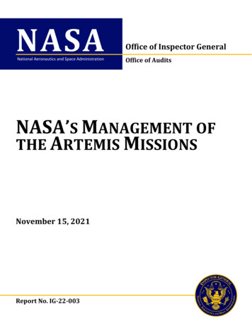 NASA'S MANAGEMENT OF THE ARTEMIS MISSIONS - November 15, 2021