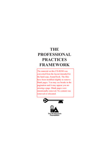 THE PROFESSIONAL PRACTICES FRAMEWORK The Material On This CD-ROM Was .